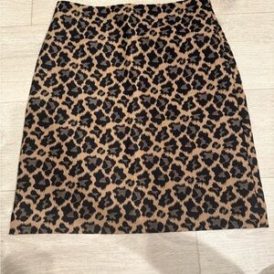 Talbots Black and Tan Leopard Mini Skirt